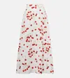Adriana Degreas Printed Cotton High-rise Maxi Skirt In White