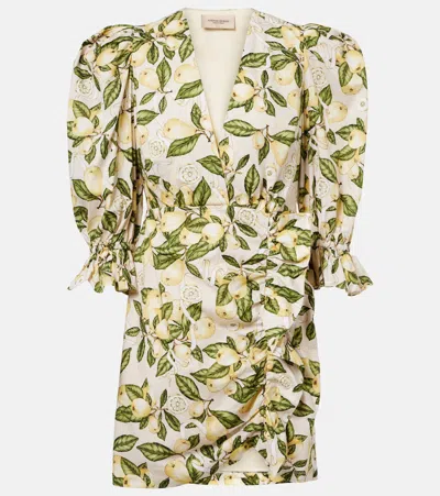 Adriana Degreas Printed Cotton-blend Minidress In Green