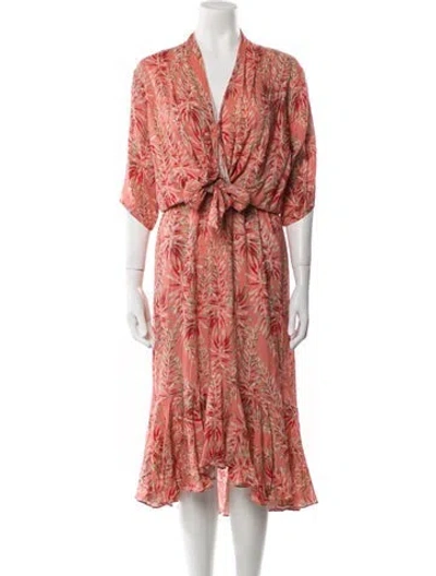 Pre-owned Adriana Degreas Printed Long Dress In Pink
