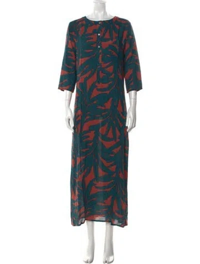 Pre-owned Adriana Degreas Printed Long Dress In Red