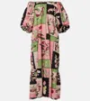 Adriana Degreas Printed Off-shoulder Cotton Maxi Dress In Multi