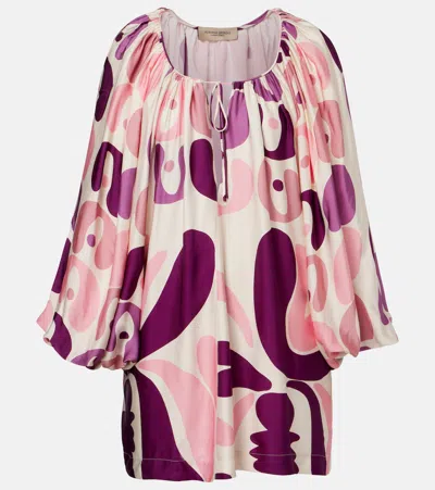 Adriana Degreas Printed Satin Minidress In Multi