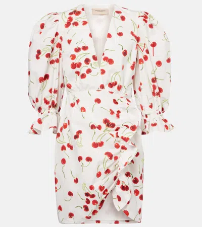 Adriana Degreas Puff-sleeve Cotton-blend Minidress In White