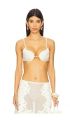 Adriana Degreas Reseau Applique Top In Cream
