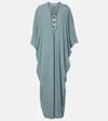 Adriana Degreas Ring-detail Draped Kaftan In Blue
