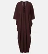 Adriana Degreas Ring-detail Draped Kaftan In Brown