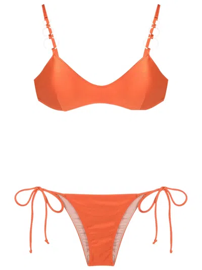 Adriana Degreas Ring-hardware Bikini In Orange