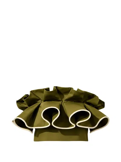 Adriana Degreas Ruffled Bandeau Top In Green