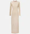 Adriana Degreas Sequined Sheer Maxi Dress In Neutral