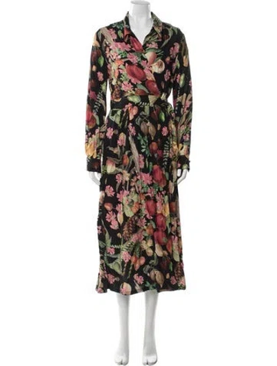 Pre-owned Adriana Degreas Silk Floral Print Short Set In White