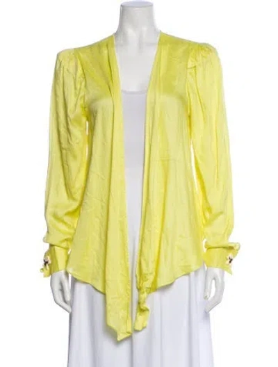 Pre-owned Adriana Degreas Silk Jacket In Yellow