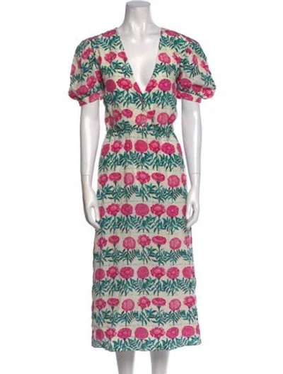 Pre-owned Adriana Degreas Silk Long Dress In Multi