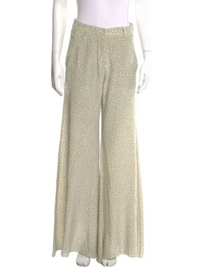 Pre-owned Adriana Degreas Silk Wide Leg Pants In Green