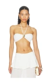 Adriana Degreas Solid Bandeau Top In White