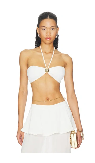 Adriana Degreas Solid Bandeau Top In White