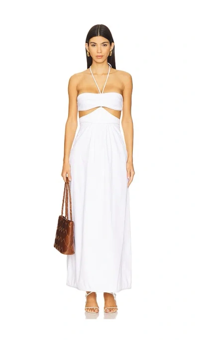 Adriana Degreas Solid Cut-out Halterneck Long Dress In White