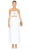 Adriana Degreas Solid Double Knot Long Dress In 米白