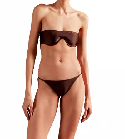 Adriana Degreas Solid Giardino Sunglasses Bikini Set In Coffee Brown In Multi