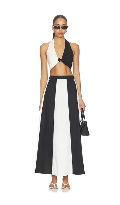 Adriana Degreas Solid Giardino Top & Skirt Set In Black
