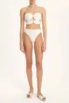 Adriana Degreas Solid High Leg Matelasse Swimsuit In Off White