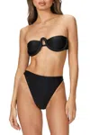 Adriana Degreas Solid High-leg Strapless Bikini Set In Black In Black