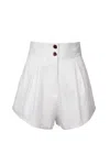Adriana Degreas Solid Pleated Short In White In White