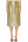 Adriana Degreas Solid Sequins Midi Skirt In Pistachio