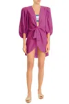 Adriana Degreas Solid Shirt With Voluminous Sleeve In Fuchsia In Pink