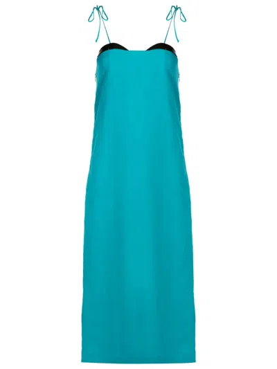 Adriana Degreas Square-neck Midi Dress In Blue