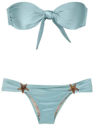 Adriana Degreas Star-appliqué Strapless Bikini Set In Blue