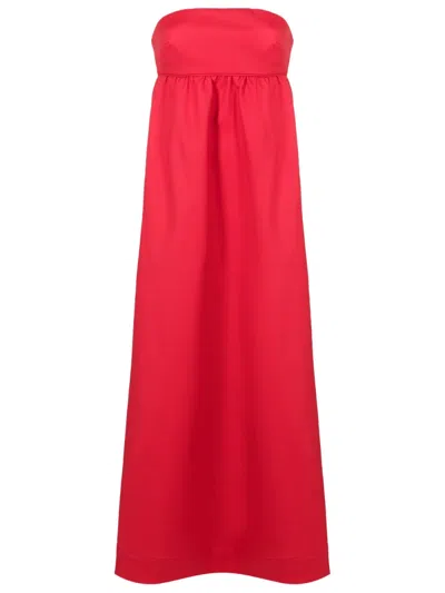 Adriana Degreas Strapless Cotton-blend Maxi Dress In Red