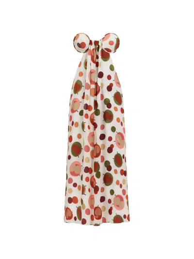 Adriana Degreas Strapless Slit Midi Dress In White