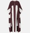 Adriana Degreas Striped Kaftan In Burgundy