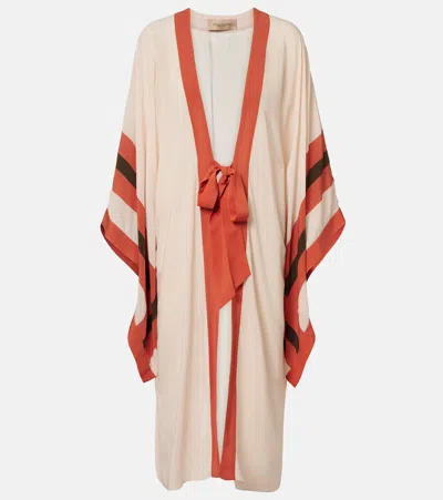 Adriana Degreas Striped Kaftan In Multi