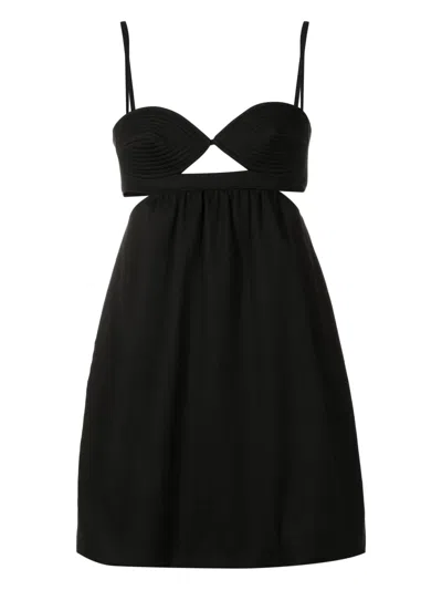 Adriana Degreas Sweetheart-neck Cotton Dress In Black
