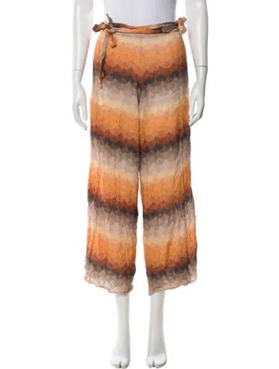 Pre-owned Adriana Degreas Tie-dye Print Straight Leg Pants In Orange