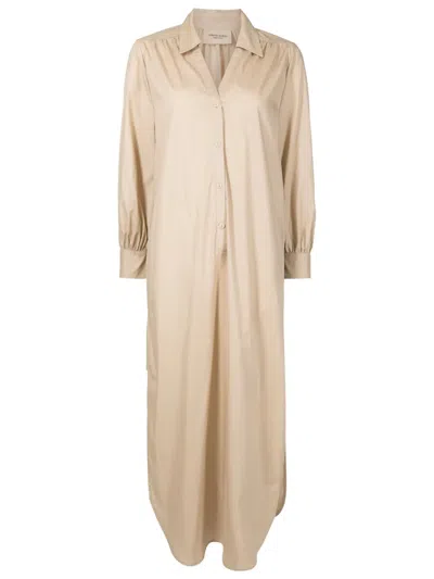 Adriana Degreas Long-sleeve Cotton Maxi Dress In Neutrals