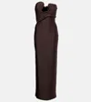 Adriana Degreas Waves Strapless Maxi Dress In Brown
