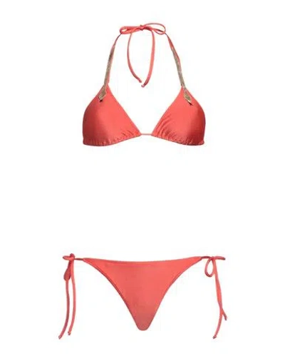 Adriana Degreas Woman Bikini Coral Size L Polyamide, Elastane In Red
