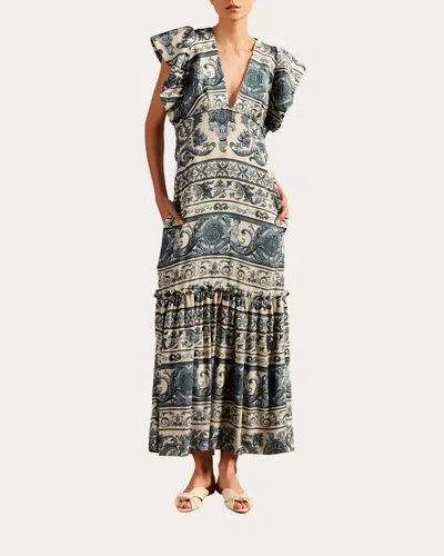 Adriana Degreas Women's Hera Printed Gathered Maxi Dress
