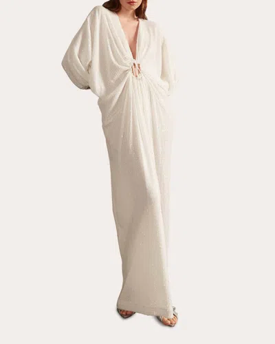 Adriana Degreas Women's Sequin Kaftan Dress In White