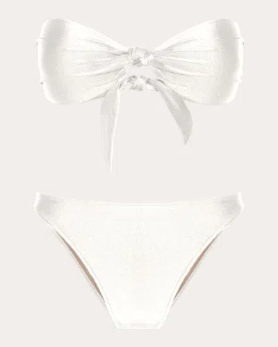 Adriana Degreas Knotted Strapless Bikini In White