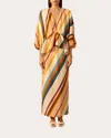 Adriana Degreas Women's Striped Linen-blend Peplum Midi Dress