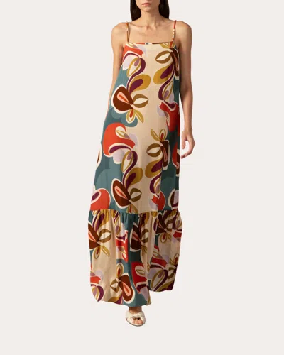Adriana Degreas Women's Tiered Floral-print Maxi Dress