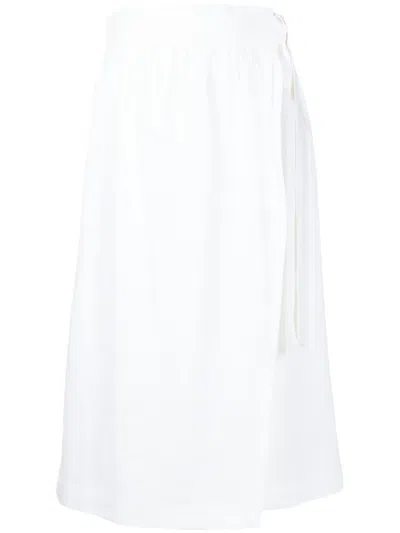 Adriana Degreas Wrap-design Linen Skirt In White