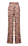 Adriana Degreas X Sabine Getty Animal-print Silk Flared Pants In Animal Print