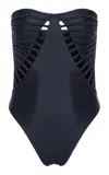 Adriana Degreas X Sabine Getty Cutout Strapless One-piece Swimsuit In Black