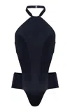 Adriana Degreas X Sabine Getty Halter Cutout One-piece Swimsuit In Black