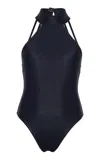 Adriana Degreas X Sabine Getty Halter One-piece Swimsuit In Black