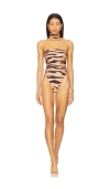 Adriana Degreas X Sabine Getty High Leg Strapless One Piece Swimsuit